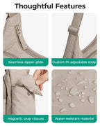 BAGSMART Nylon Material Shoulder Bag High Capacity Crossbody Messenger Bag Leisure Versatile School Shoulder Bag