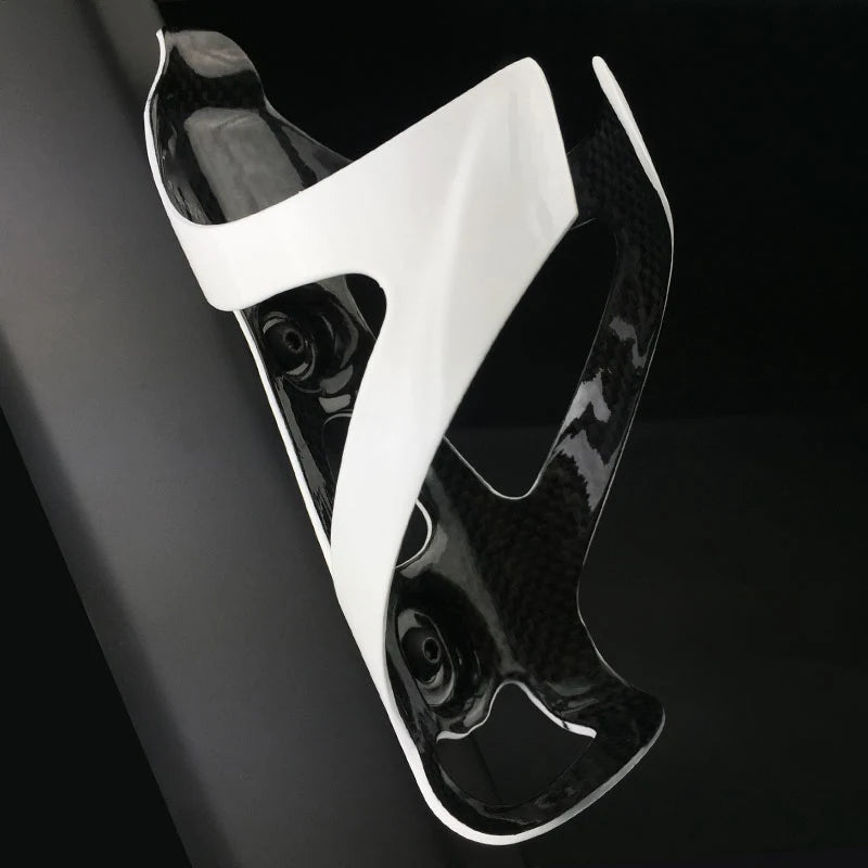 Carbon Fiber Bicycle Water Bottle Cage Holder, One-Piece High Strength, Glossy/Matt Black, Red, White