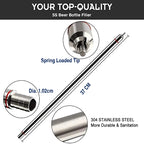 Elecqueen Spring Loaded Bottle Filler,Stainelss Steel Tip Bottling Wand with 3/8'' Tubing, Homebrew Large Traffic Beer Transfer