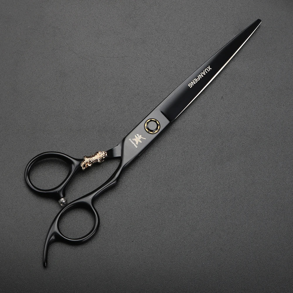 XUANTENG 7-inch black hair cutting scissors with bearing design, barber scissors