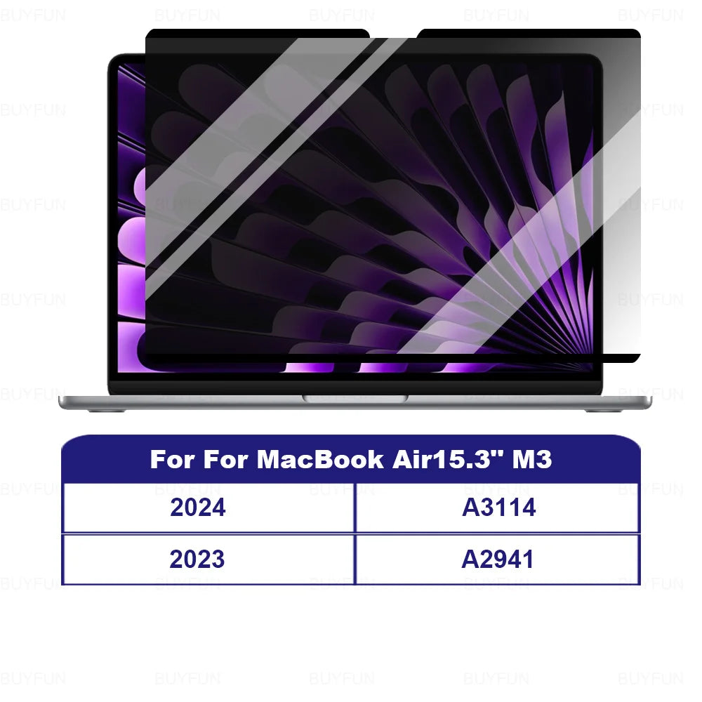 M1 M2 M3 Removable Magnetic Privacy Screen Protector For Macbook Pro Air 13 13.6 14 15.3 16.2 inch Anti-Spy/Peep Laptop Filter