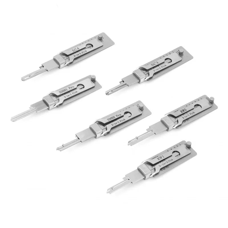 SS001/2 PRO KW1/5 SC1/4 Key Decoder Stainless Steel Precision Tool O-ring Pickup Kit Hook Tool Pickup Hand Tool Lock Decoders