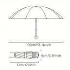 130cm Extra large triple fold rain and rain umbrella Effective rain protection Effective wind resistance UV resistance