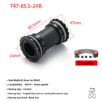 T47 Threaded Bottom Bracket for Road Bikes Ceramic/Steel Bearings Smooth Pedaling 68/77/85.5mm Axle Compatibility 24mm & DUB