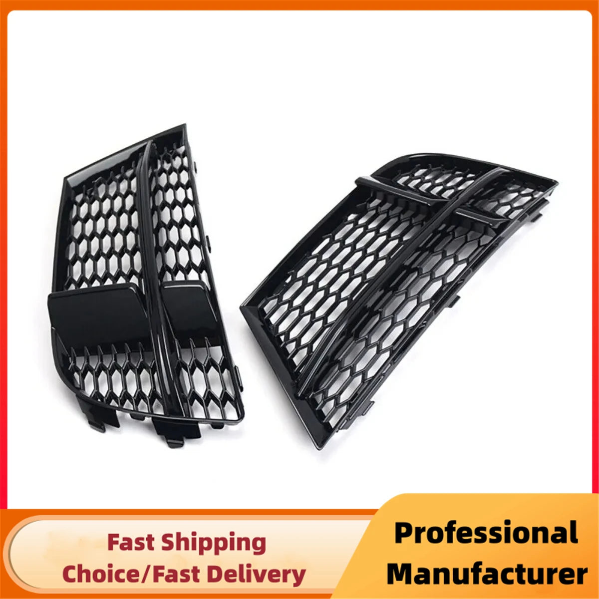 1Pair Car Fog Light Racing Grille For AUDI A3 8V S-line Sedan Sportback Convertible 2017-2019 Front Bumper Fog Lamp Grill Cover
