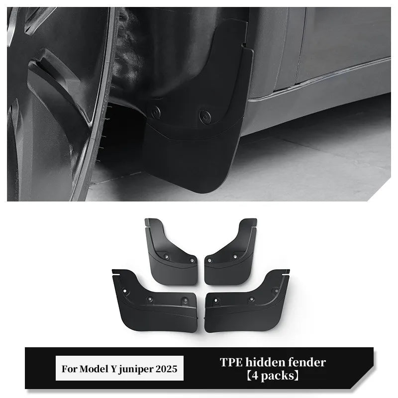Mud Flaps For Tesla New Model YL 2026 TPE Front Rear Wheel Mud Flaps No Drilling All Weather Anti-Snow Anti-Sand Guard Protector
