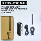 Fivemi 5Led MTB Bicycle Lights 10000MAH Rechargeable Bike Light Flashlight Outdoor Cycling Bike Accessories for Electric Scooter