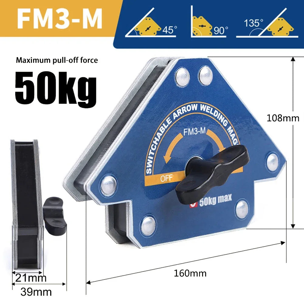 12.5/25/50/75Kg Magnetic Welding Holders Angle Solder Arrow Magnet Weld Fixer Positioner Ferrite Holding Auxiliary Locator Tools