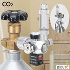 Aquarium CO2 regulator Dual meter solenoid valve Bubble meter  CO2 steel cylinder Reaction system CO2 pressure reducing valve