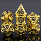 DnD Skull&Dragon Metal Dice Set, Metal Sharp Edge Dice for Dungeons and Dragons, Polyhedral Dice for Table Games, Dnd Metal Dice