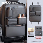 SEAMETAL Luxury Car Seat Back Storage Bag Multifunction Backseat Organizer Storage Pocket Wear-Resistant Seat Anti Kick Guard