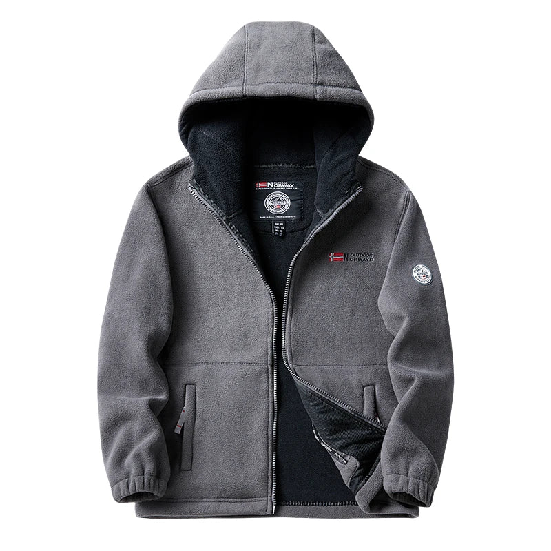 2024 Brand Winter Fleece Jacket Men's Casual Thickened Wool Jacket high quality Design Warm Fashion Hooded Coat Outdoor Ski Suit