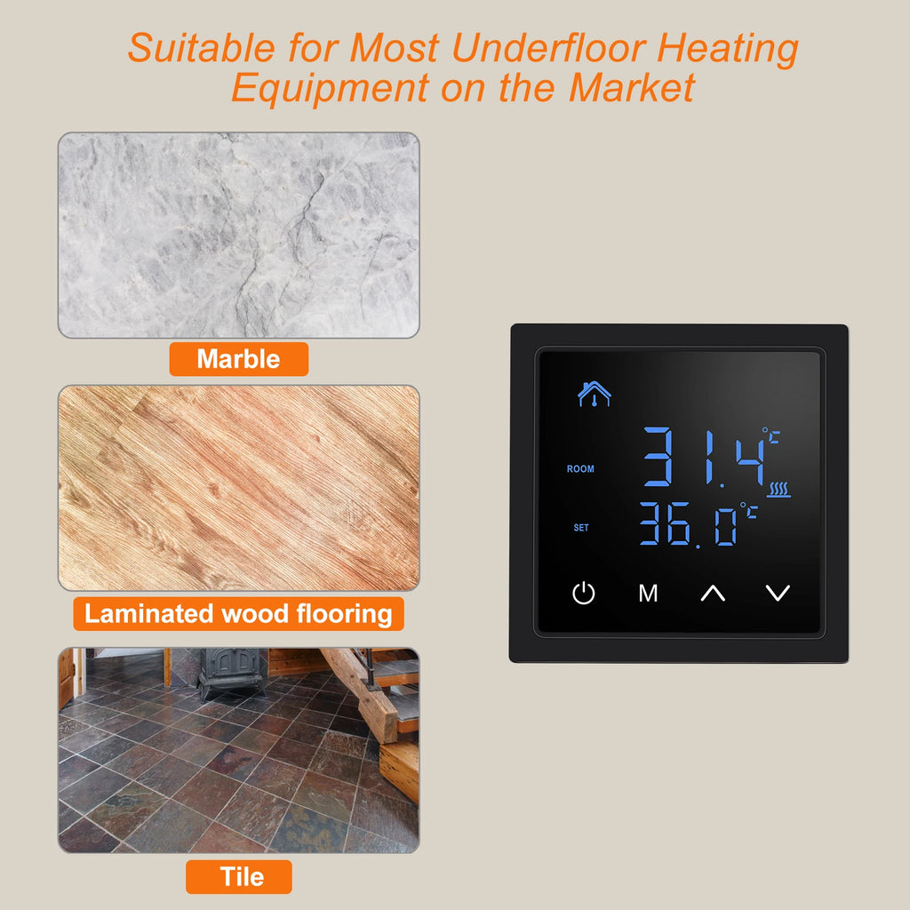 Smart Thermostat 16A Floor Heating Temperature Controller LED Touch Screen 85-265V