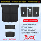 Floor Mats for 2026 2025 Tesla Model Y RWD AWD Trunk Mats Cargo Liner Frunk Backrest Mat Pads Accessories (Standard Models Only)