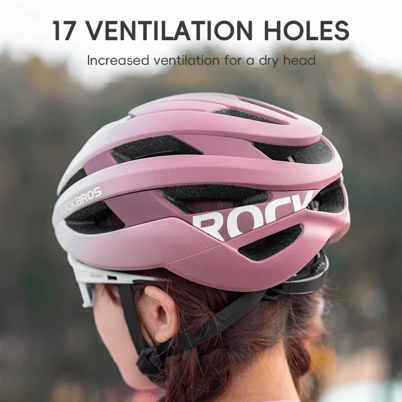 ROCKBROS Cycling Helmet Ultralight Adjustable Road & MTB, Integrally Molded, M/L 54-62cm