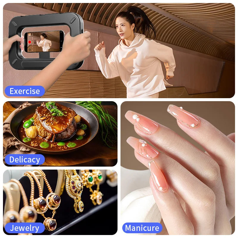 Handheld Portable Magnetic  LED Beauty Ring Fill Light Rechargeable for Phone Live Streaming Photographic Lighting Selfie Lights