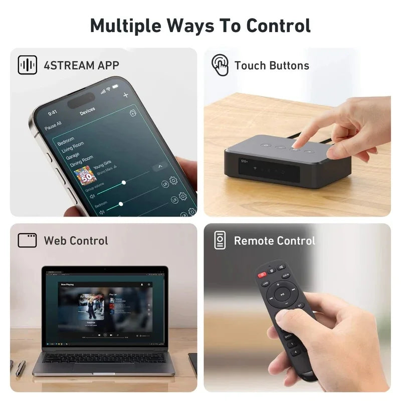Arylic S10+ Wireless Music Streamer Bluetooth Audio Receiver 3.5mm AUX Multiroom