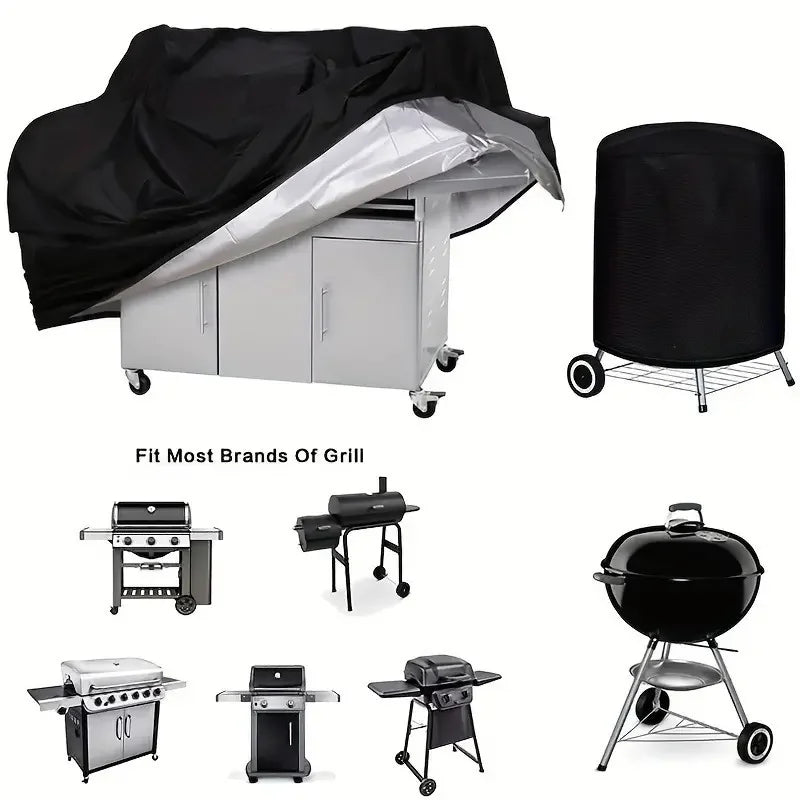 210D Bbq Grill Cover Waterproof Uv & Dust Protection Fits Most Models Durable Outdoor Cooking Accessory For Outdoor Grill
