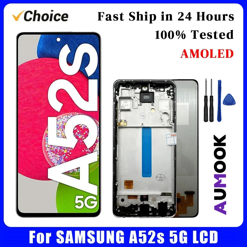New Super AMOLED For Samsung A52s 5G LCD Touch Screen Digitizer Assembly Display For SAMSUNG A528 LCD Display