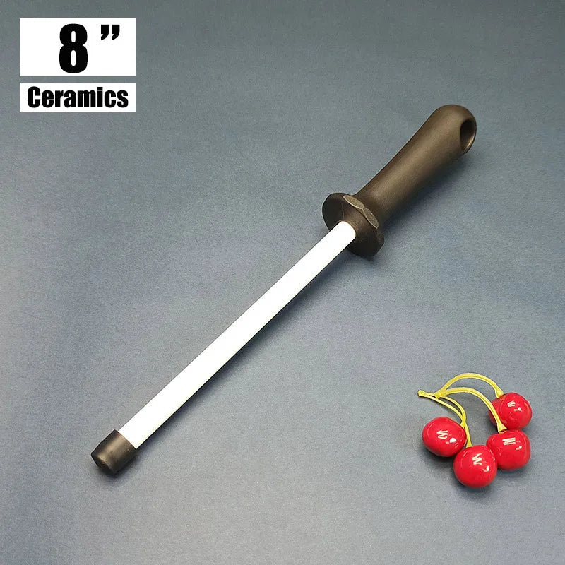 8/10/12 Inch Professional Ceramic Knife Sharpener Rod Durable Knife Grinder With Non-Slip Handle Kitchen Knife Sharpening Blade
