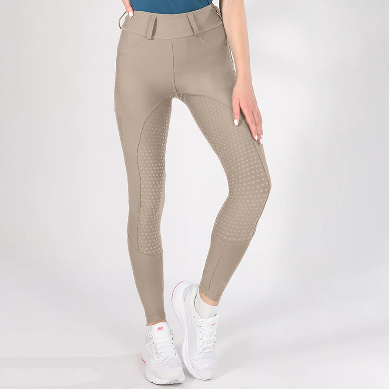 MXLLINA Western Full Seat Grip Woman Riding Tights Silicone Horseback Leggings Equestrian Riding Pants Breeches Clothes