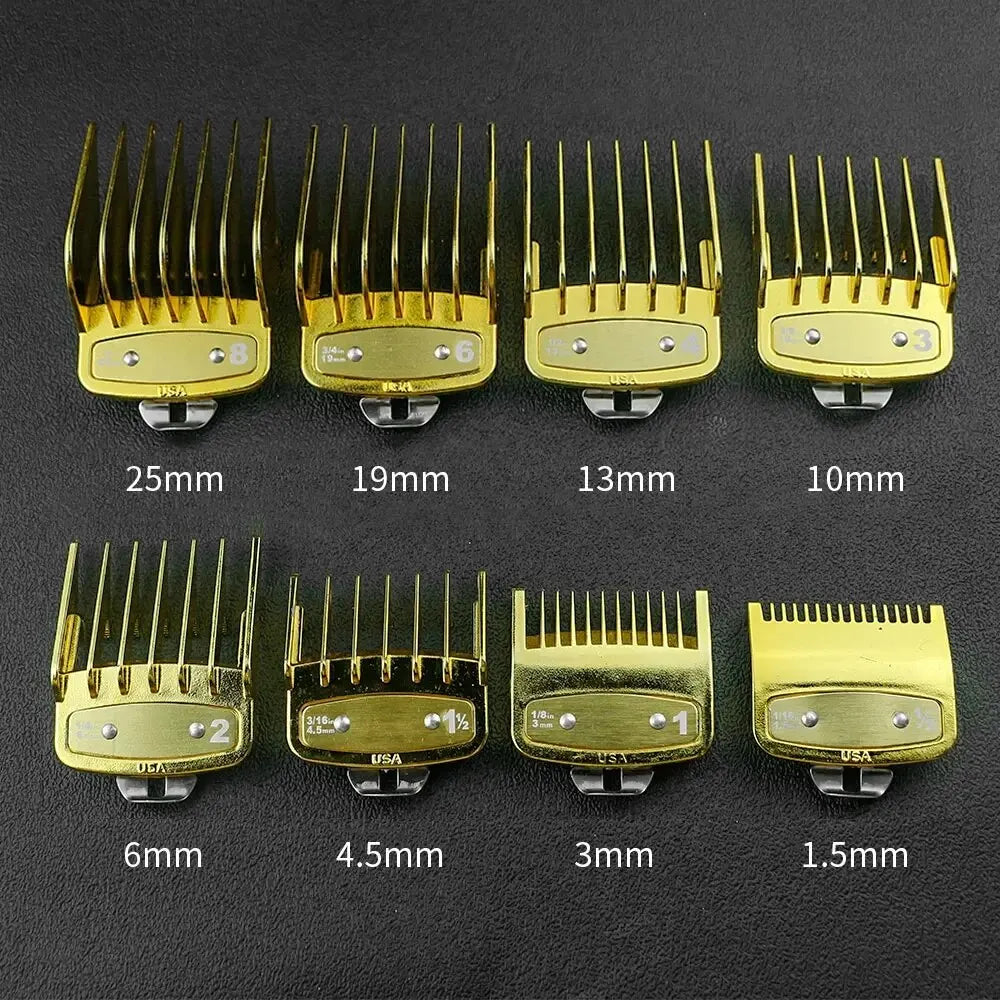8pcs/set Professional Barber Hair Clipper Guide Combs For Wahl Trimmer Attachment Hair Cutting Limited Comb Salon Haircut Tools