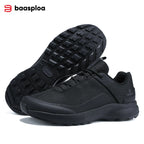 Baasploa Hiking Shoes Men Outdoor Climbing Lace-Up Sneakers Male Anti Splash Water Casual Wear-Resistant Non-slip Walking Shoes
