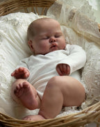 19 Inch Pickle Boy Reborn Toddler Doll Lifelike Sleeping Figure Soft Cloth Body Hand-Painted Hair Cuddly Baby Toy for Collectors