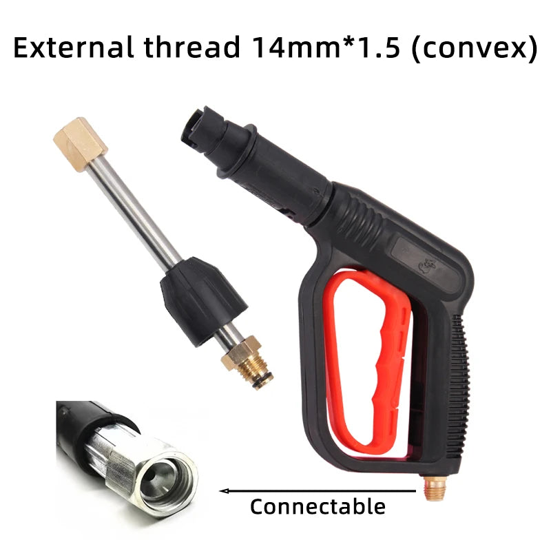 2175PSI Adjustable High Pressure Washer Gun - Straight/Fan Spray Nozzle with Detachable Extension Wand & Duckbill Clip