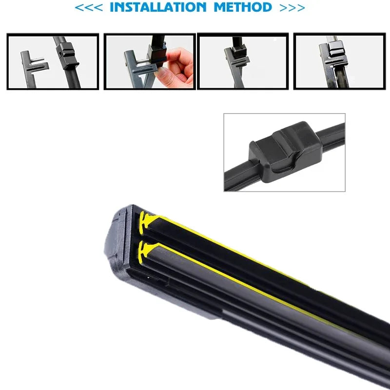 Car Windshield Wiper blades Universal Soft Double layer Rubber Frameless Bracketless car wipers 14" 16" 19" 20" 21" 22" 24"26"