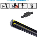 Car Windshield Wiper blades Universal Soft Double layer Rubber Frameless Bracketless car wipers 14" 16" 19" 20" 21" 22" 24"26"