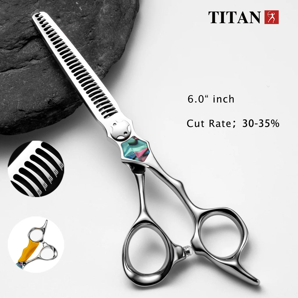 Titan Barber Hair Scissors Professional Grade Hairdressing Shears for Stylists Cutting Thininng CNC Japan Steel Hair Scissors