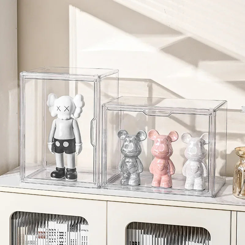 Clear Acrylic Display Storage Box Organizer Dustproof for Figures Toys Handbags, 1pc/3pc 27-60cm