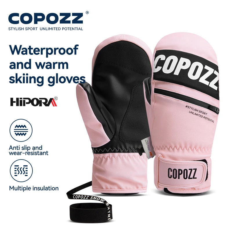 COPOZZ Ski Gloves 3M Thinsulate Insulated Waterproof Windproof Breathable, Unisex