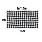 Houndstooth Cotton Linen Upholstery Fabric 1x1.5m Black-White Car Seat Door Panel Headliner