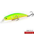 TSURINOYA 6pcs DW75 Sinking Jerkbait Fishing Lure 70mm 8.9g Minnow Hard Lure With Hook ABS Plastic Isca Artificial Leurre