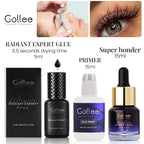 Gollee 0.5-1s Dry Eyelashes Extension Glue 15ml Eyelash Cleansing Primer Lasting Professional Lash Extension Primer Super Bonder