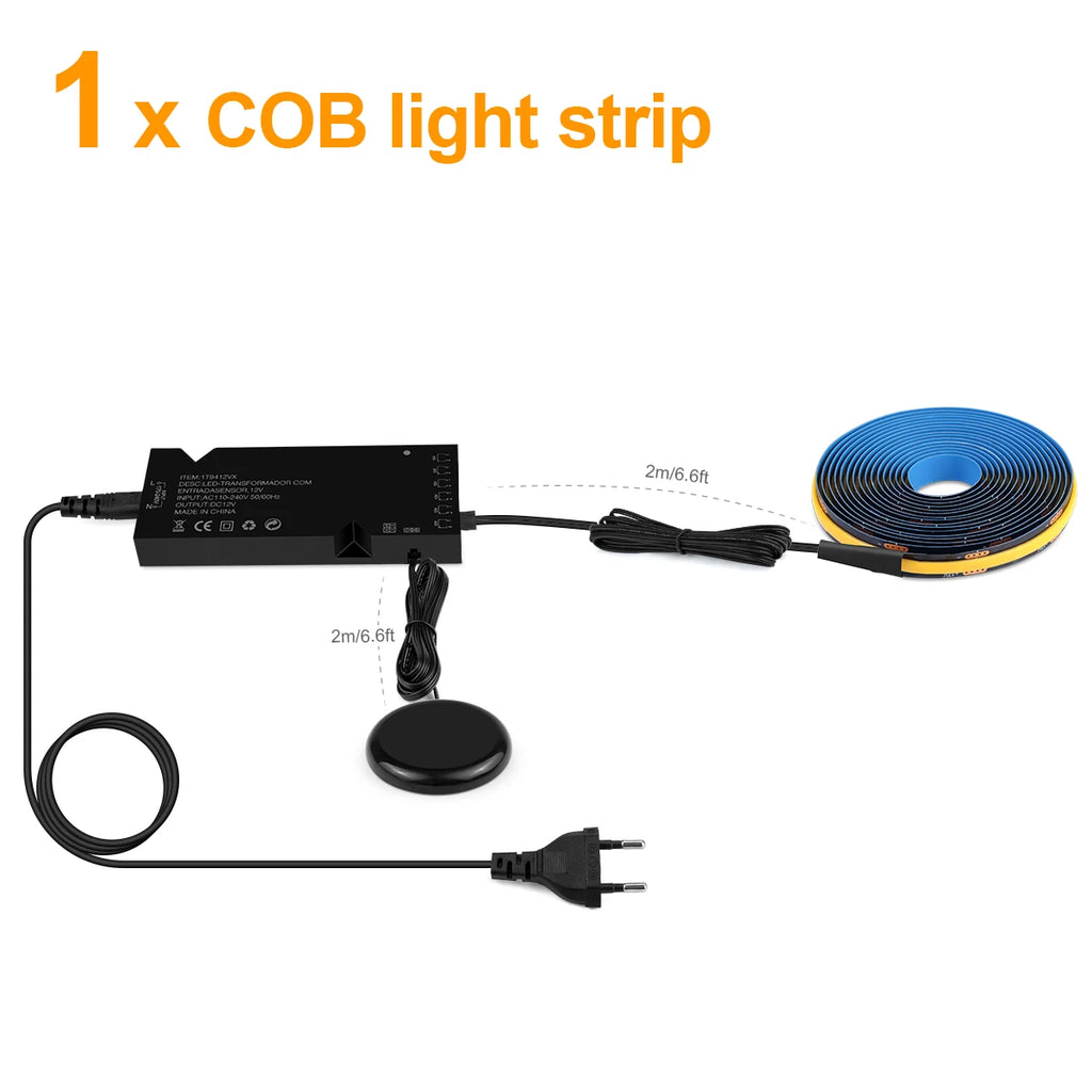 Blackboard COB Storage Cabinet Ceiling Panel Wall LED Strip Kitchen Light Wardrobe LED Tape Penetrable Wood Dimmable Touch Lamp
