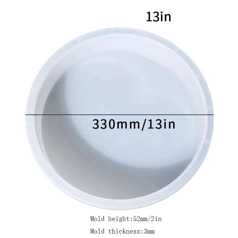 60cm Ocean Big Round Rectangle Table Resin Mold Oversize Round Table Ornaments River Table Silicone Mold Resin Casting Making