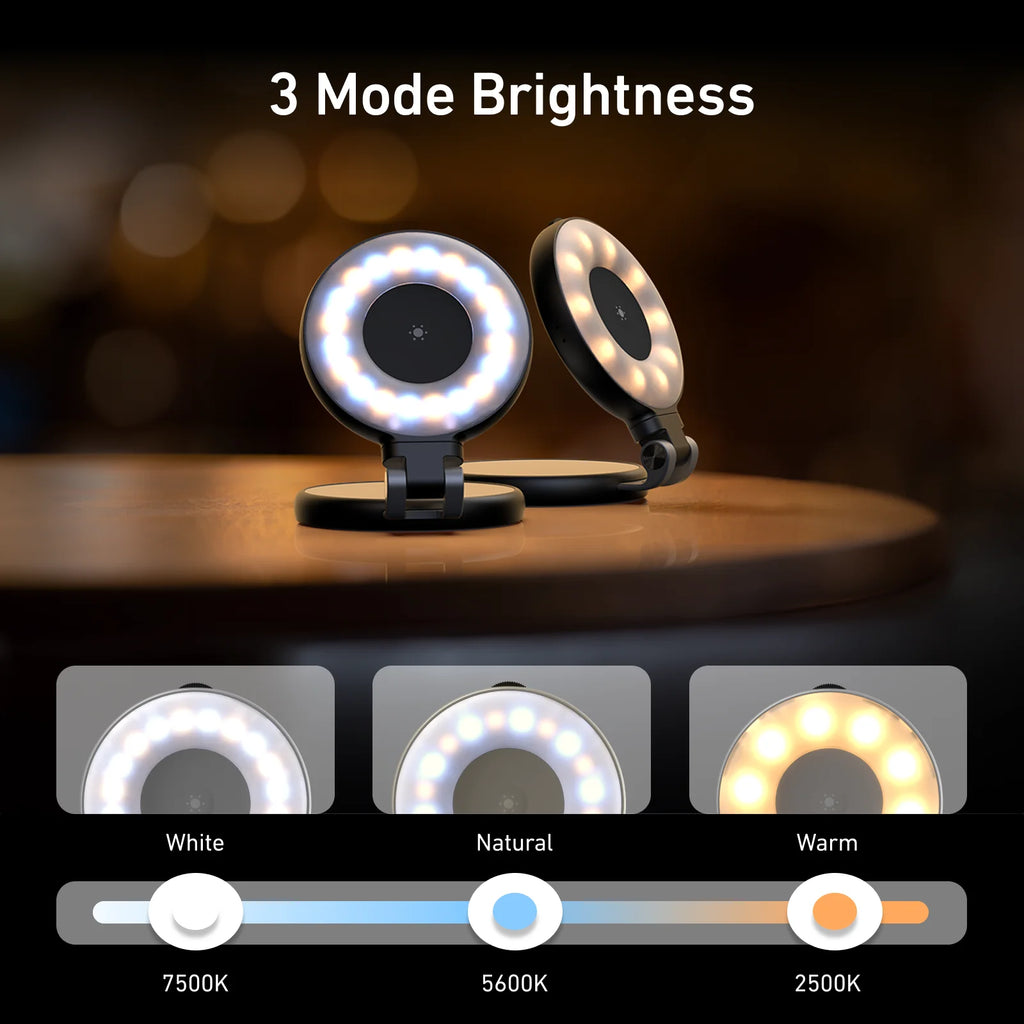 TELESIN Smartphone Magnetic Fill Light Mini Selfie Light 3 Modes Adjustable Brightness for Iphone XIAOMI SAMSUNG Phone