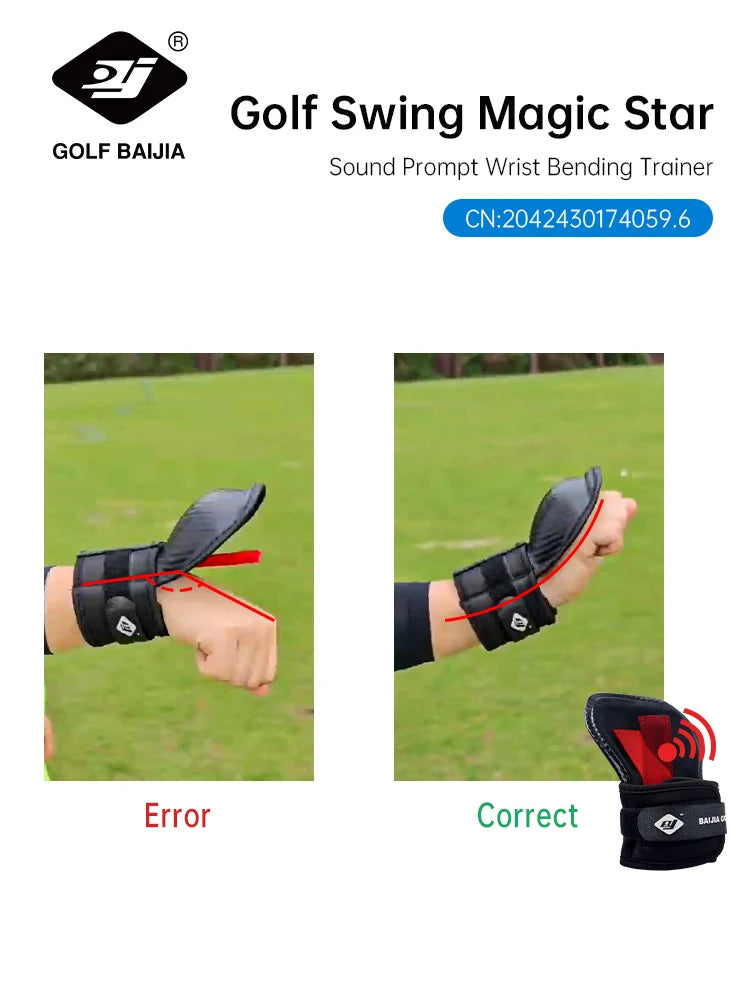 BaiJia Golf Chipping Wrist Angle Corrector Golf Swing Training Aid Hold Wrist Brace Band Trainer Corrector for All Golfers
