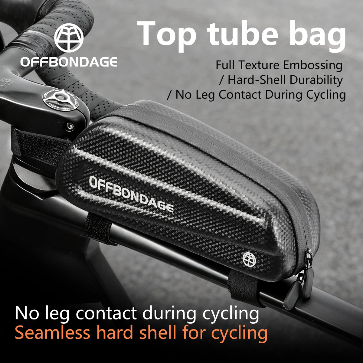 OFFBONDAGE Hard Shell Bike Front Bag 0.8L EVA Waterproof Bicycle Bag MTB Road Bike Top Tube Bag Cycling Storage Bike Accessories