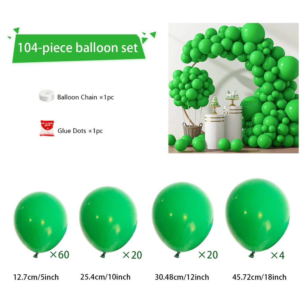 104pcs Balloon Garland Arch Kit, Red Mixed Sizes Latex Balloons for Birthday Wedding Decor