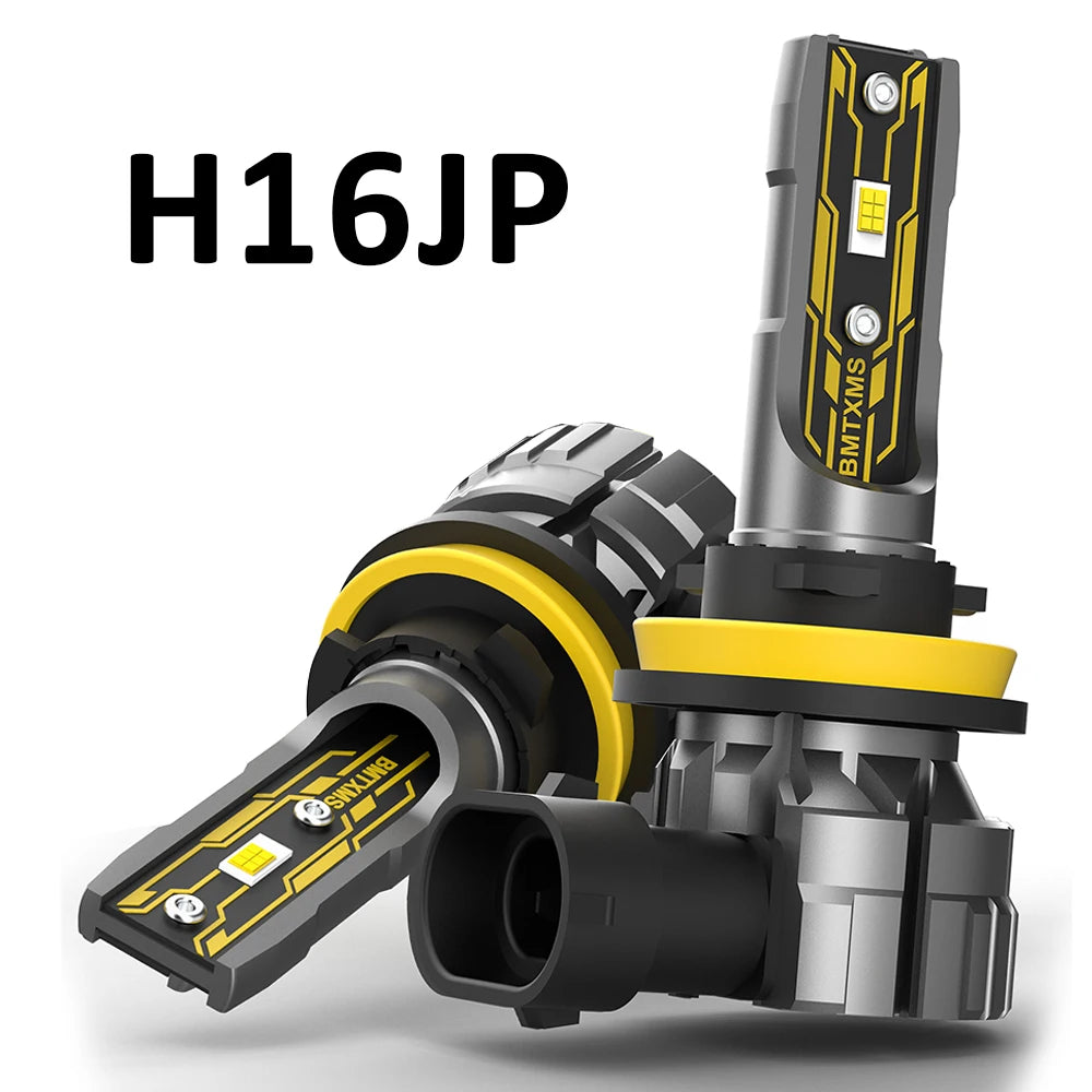 BMTxms 2PCS 12000LM H27 881 H11 H8 HB4 HB3 H10 LED Fog Lights Canbus 880 9006 9005 H16JP LED CSP DRL Car Moto Bulbs White Yellow