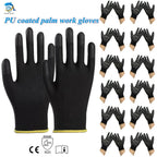 10-50 Pairs of Nylon PU Gloves Safety Work Gloves Repair Special Gloves Palm Coated Gloves Carpenter Repair Worker Supplies