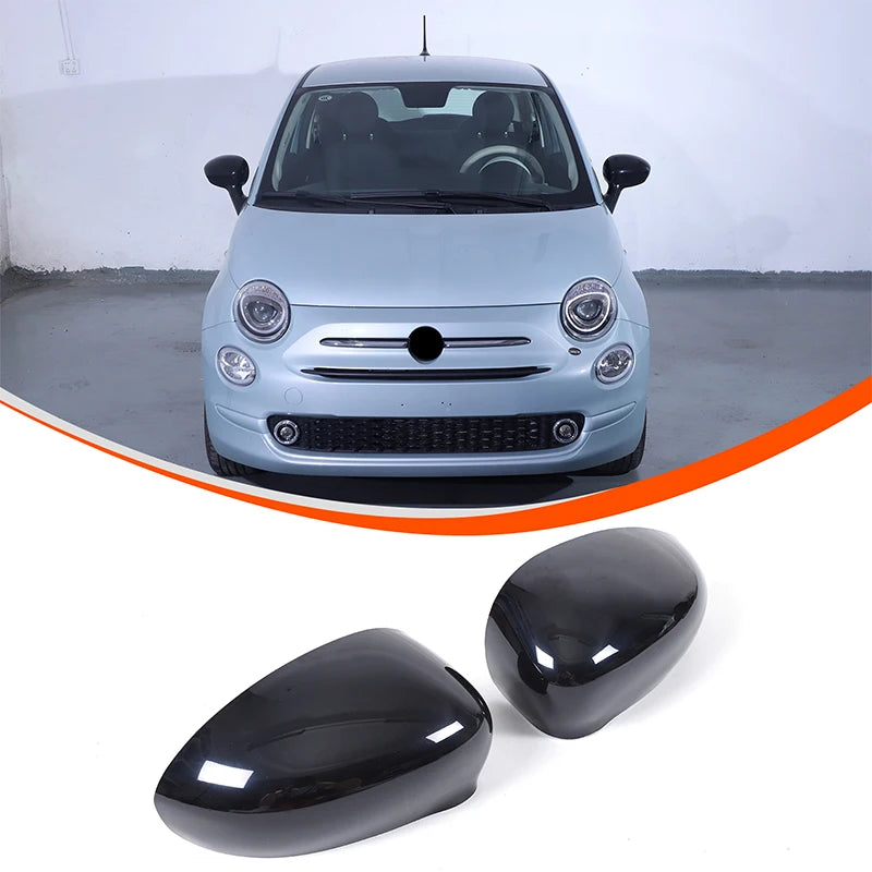 For Fiat 500 Rearview Mirror Cover, Car Side Rearview Mirror Protective Case, Decorative Cover, ABS (Change Version) 2016-2023