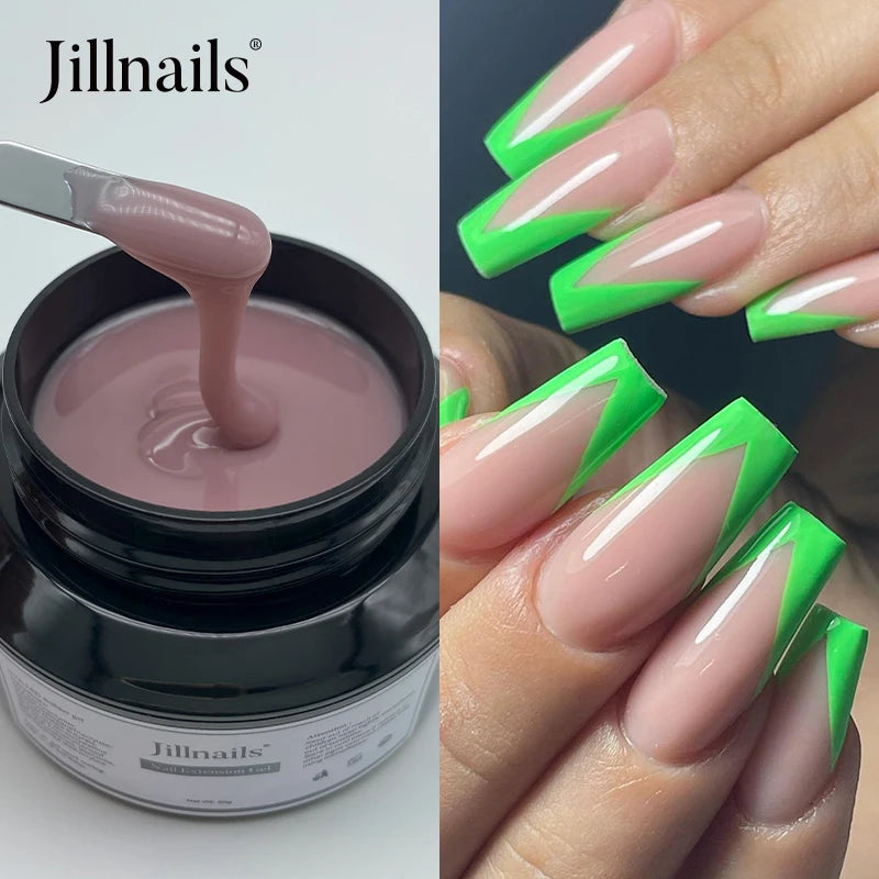 Jillnails 50g Self Leveling Medium Gel 50ml Milky Pink  White Gel Builder for Nails Extension Nail Building