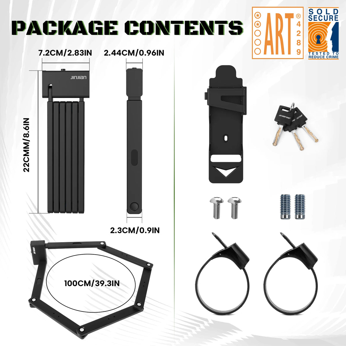 Bicycle High-security Folding Lock 100CM Bicycle Lock Thickened Thickened Anti-shear Bicycle Lock Rotatable Lock Head Bike Lock