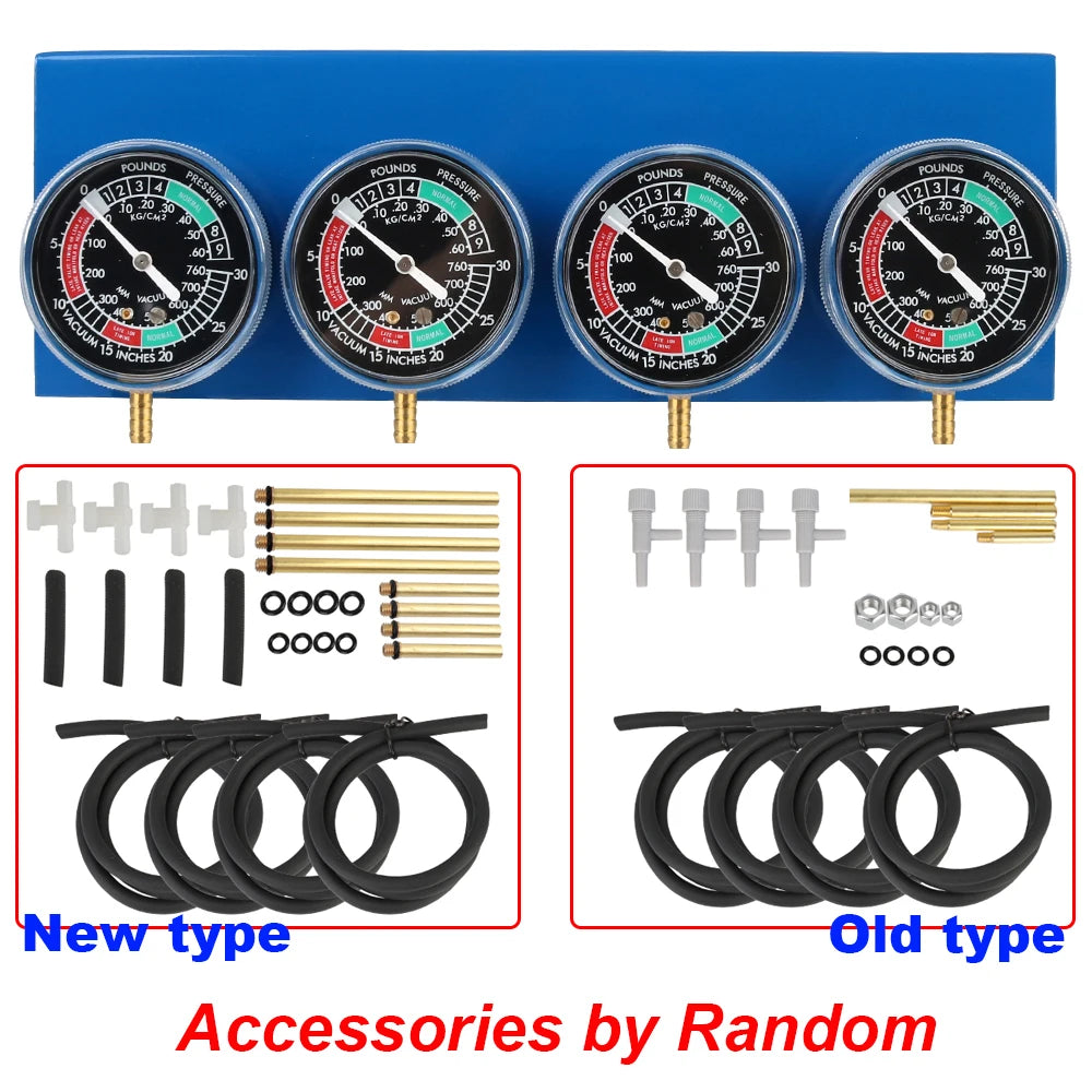 Motorcycle Tester Carburetor Carb Synchronizer Kit for 2/4 Cylinder Ignition Balancer Test Gauges Set Motorbike Diagnostic Tools