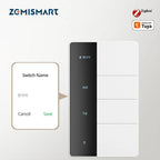Zigbee DIY Name Switch Big Push Button Work with Tuya Display Screen Smart Wall Light Switch Alexa Google Home Voice Control